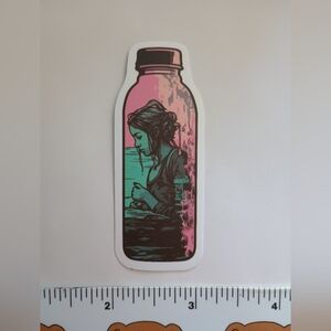 15/$15 Jar Nature Girl Lady Scene Flower Decal Sticker